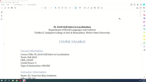 Thumbnail for entry Fall 2023 FL 2410 Course Syllabus &amp; Schedule