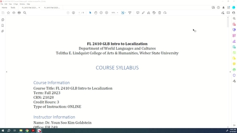 Thumbnail for Fall 2023 FL 2410 Course Syllabus &amp; Schedule