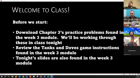 Thumbnail for Week 3 Class Recording -Tuesday