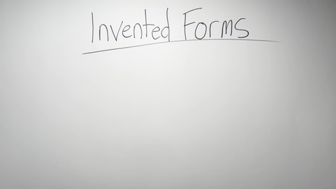 Thumbnail for entry Warm Up Exercise #18: Invented Forms