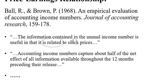 Thumbnail for Week 2 Part 1 - Univariate Regression (Accounting Number's Value Relevance) A