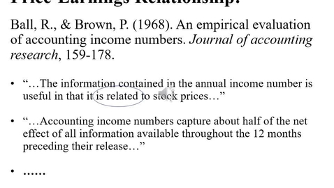 Thumbnail for entry Week 2 Part 1 - Univariate Regression (Accounting Number's Value Relevance) A