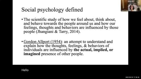 Thumbnail for What is social psychology? What are major areas, themes, and motives?