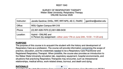 Thumbnail for REST 1540 Syllabus Review Summer 2026.mp4