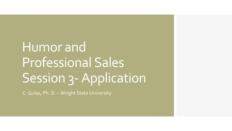 Thumbnail for Humor in Sales Part 3 -Application