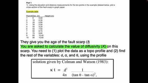 Thumbnail for Part 1 A - fault scarp example dataset