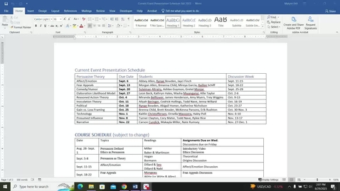 Thumbnail for Persuasive Communication Current Event Presentation Overview