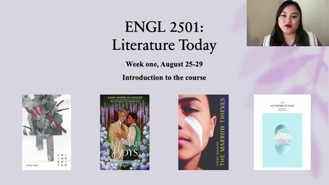 Thumbnail for ENGL 2501 Week 1 Fall 2025 Recording