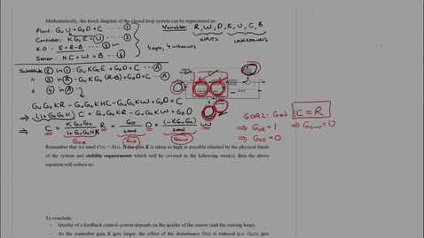 Thumbnail for 13 - Closed Loop Control - Closed Loop Transfer Function and Block Diagram Algebra (CC)