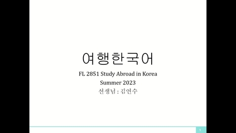Thumbnail for 여행한국어 Lesson 1. 공항에서