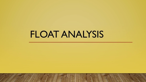 Thumbnail for CM 3130 Analyzing Float Video Presentation
