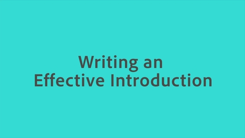 Thumbnail for Writing an Effective Introduction
