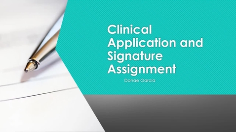 Thumbnail for Clinical Application and Signature Assignment