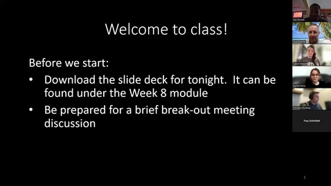 Thumbnail for Week 9 Tuesday class recording