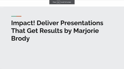 Thumbnail for Impact! Deliver Presentations