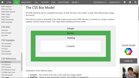 Thumbnail for entry The CSS box model. adding padding