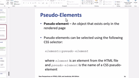 Thumbnail for Video 11 - Using Pseudo elements to generate content
