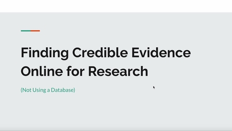 Thumbnail for Finding Credible Sources Online