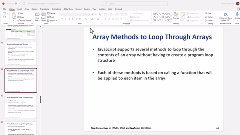 Thumbnail for entry Video 6 - Methods to loop through arrays