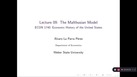 Thumbnail for entry Econ 1740 - Lecture 09 - The Malthusian Model
