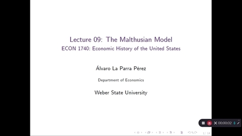 Thumbnail for Econ 1740 - Lecture 09 - The Malthusian Model