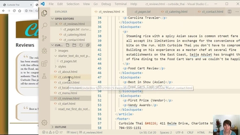 Thumbnail for html_15 Complete the catering page