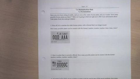 Thumbnail for Topic 19 - Multiplication Rule for Counting/Permutations