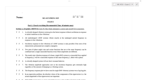 Thumbnail for ME 4150 Exam 2  Review