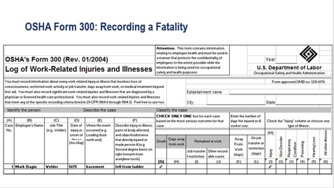 Thumbnail for Module 3 - OSHA Recordkeeping Examples