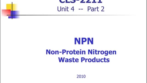 Thumbnail for MLS 2211 Unit 4 Lecture 2: NPNs