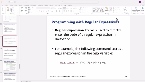 Thumbnail for entry 11 - Programming with RegEx Part I