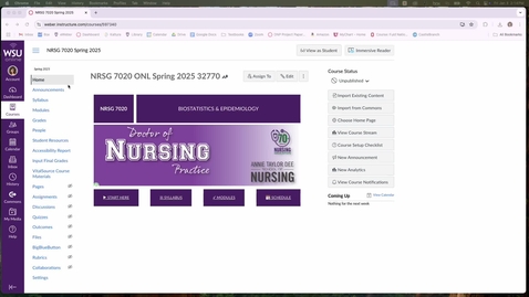 Thumbnail for NRSG 7020 Course Orientation Video