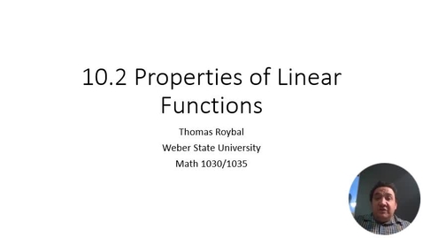 Thumbnail for ME 10.2-Propertiy of Linear Functions