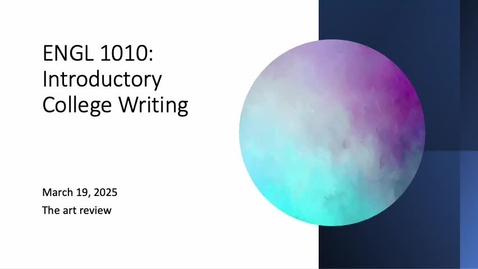 Thumbnail for ENGL 1010 3.19.2025 Recording