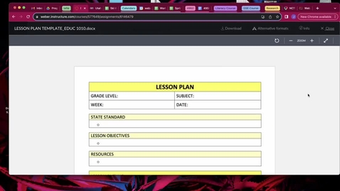 Thumbnail for EDUC 1010 Lesson plan assignment