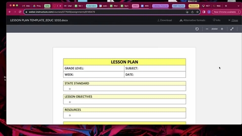 Thumbnail for entry EDUC 1010 Lesson plan assignment