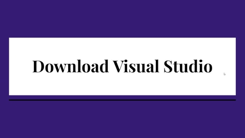 Thumbnail for CS 3280 Module  00-Part-2-Download-Visual-Studio