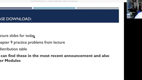 Thumbnail for entry Stats lecture (July 26) One Sample t-tests