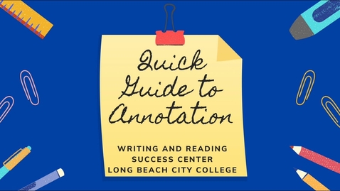 Thumbnail for Quick Guide Annotations
