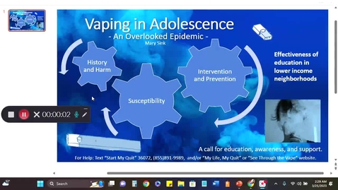 Thumbnail for Vaping in Adolescence:An Overlooked Epidemic - Mary Sink
