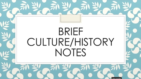 Thumbnail for Culture/History Notes (no cochlear implants)