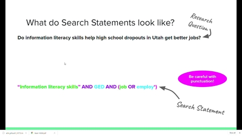 Thumbnail for entry Formulating Search Statements