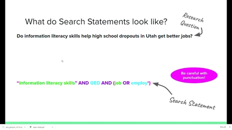 Thumbnail for Formulating Search Statements
