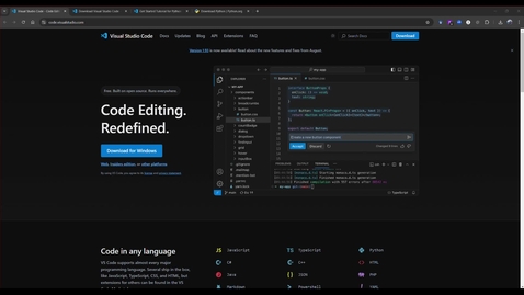 Thumbnail for CS1400 Installing VS Code and Python