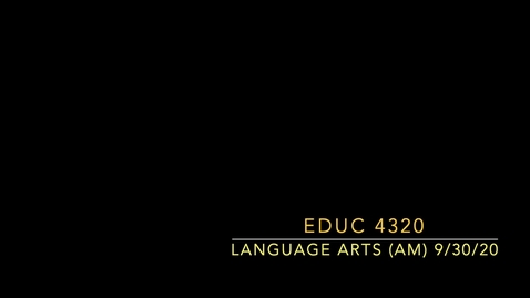 Thumbnail for entry Language Arts (AM) 9.30.20