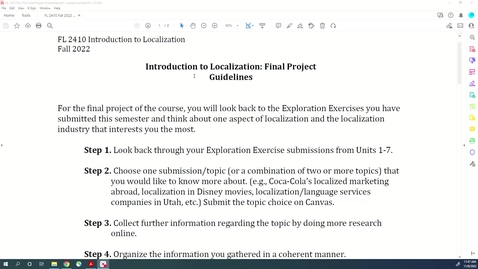 Thumbnail for entry Fall 2022 FL 2410 - 11/9 - Final Project Guidelines