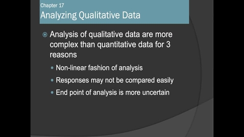 Thumbnail for entry Chapter 17 Analyzing Qualitative Data