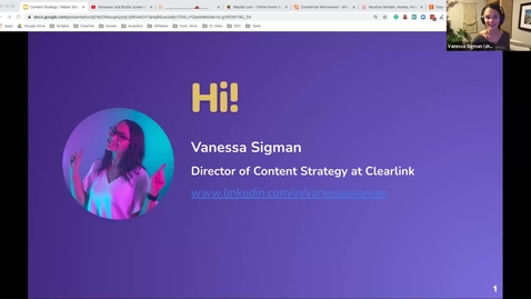 Thumbnail for entry Vanessa Sigman - Content Marketing