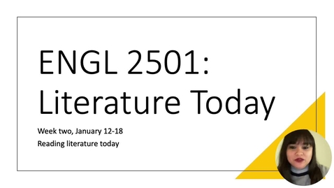 Thumbnail for ENGL 2501 Week Two Recording