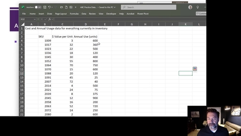 Thumbnail for ABC Analysis in Excel (12 mins 25 sec)